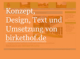 Umsetzung der Website birkethof.de